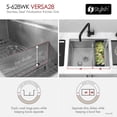 thumbnail image 6 of Stylish Undermount 28" Stainless Steel Double Bowl Workstation Kitchen Sink with 7 accs S-628WK, 6 of 13