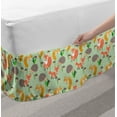 thumbnail image 2 of Squirrel Bed Skirt, Happy Wildlife Fauna Theme with Fox Hedgehog Green Leaves and Mushrooms, Elastic Bedskirt Dust Ruffle Wrap Around for Bedding Decor, 4 Sizes, Multicolor, by Ambesonne, 2 of 2