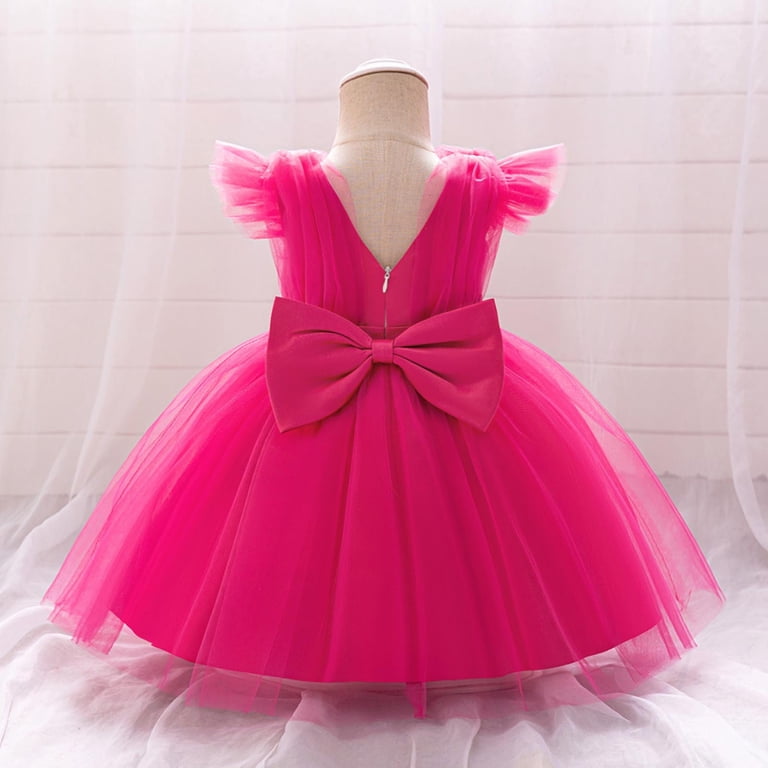 TEAJOPSUU 6M-3Y Girls Tutu Skirt Puff Short Sleeved Tulle Dress Fluffy  Dance Dress Printed Princess Dress for Kids K-Hot Pink - Walmart.com