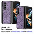 thumbnail image 2 of ELEHOLD for Samsung Galaxy Z Fold 4 2022 Leather Case, Embossed Leather Slim Fit Lightweight Shockproof Case Anti-Scratch Folding Phone Cover with Anti-Slip Strip,Purple, 2 of 7