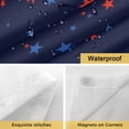 thumbnail image 4 of No Hook Shower Curtain with Snap in Liner, Independence Day Watercolor Star Waterproof Bath Curtain Double Layers with See Through Top Window, July 4th Stars Navy Blue Hotel Shower Curtains 60x72in, 4 of 9