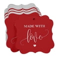 thumbnail image 3 of Inkdotpot Real Silver Foil Made With Love Wedding Tags Favor Bracket Shape Hang Pack Of 50 Paper Tags, 3 of 7