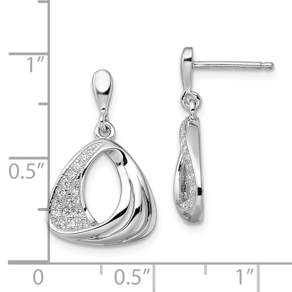 FB Jewels Solid Sterling Silver & CZ Cubic Zirconia Brilliant Embers Earrings 