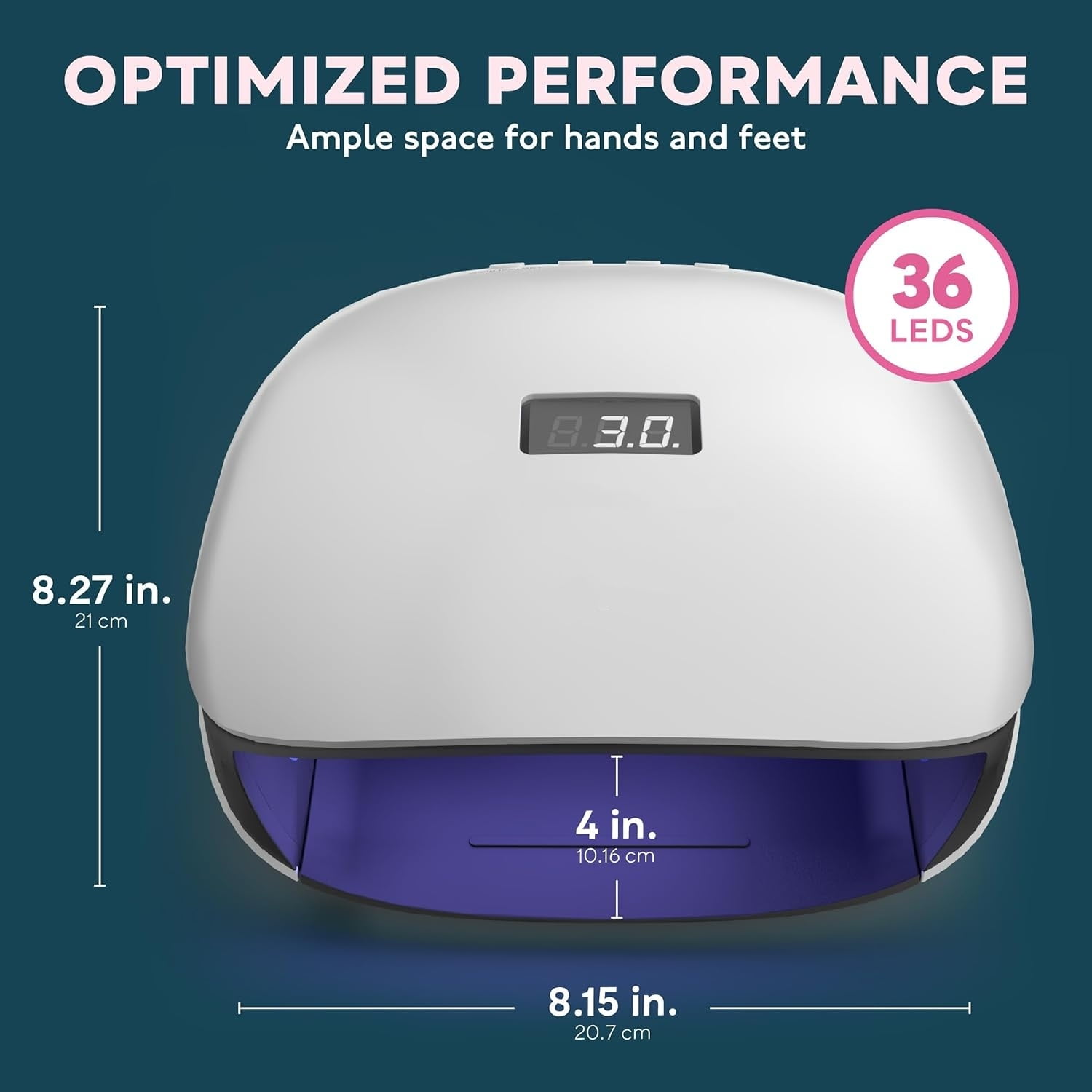 UV LED Nail Lamp, UV Light for Nails Compatible with All Gel Polish, 36 LEDs with 4 Timer Settings, LCD Display for Home Salon