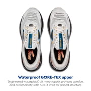 Brooks Men’s Adrenaline GTS 23 GTX Waterproof Supportive Running Shoe - Oyster Mushroom/Orange/Blue - 8 Medium