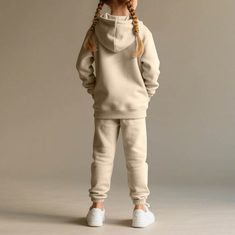 Ashirexll Boys and Girls 2 Piece Set Sports Outfits Solid Color