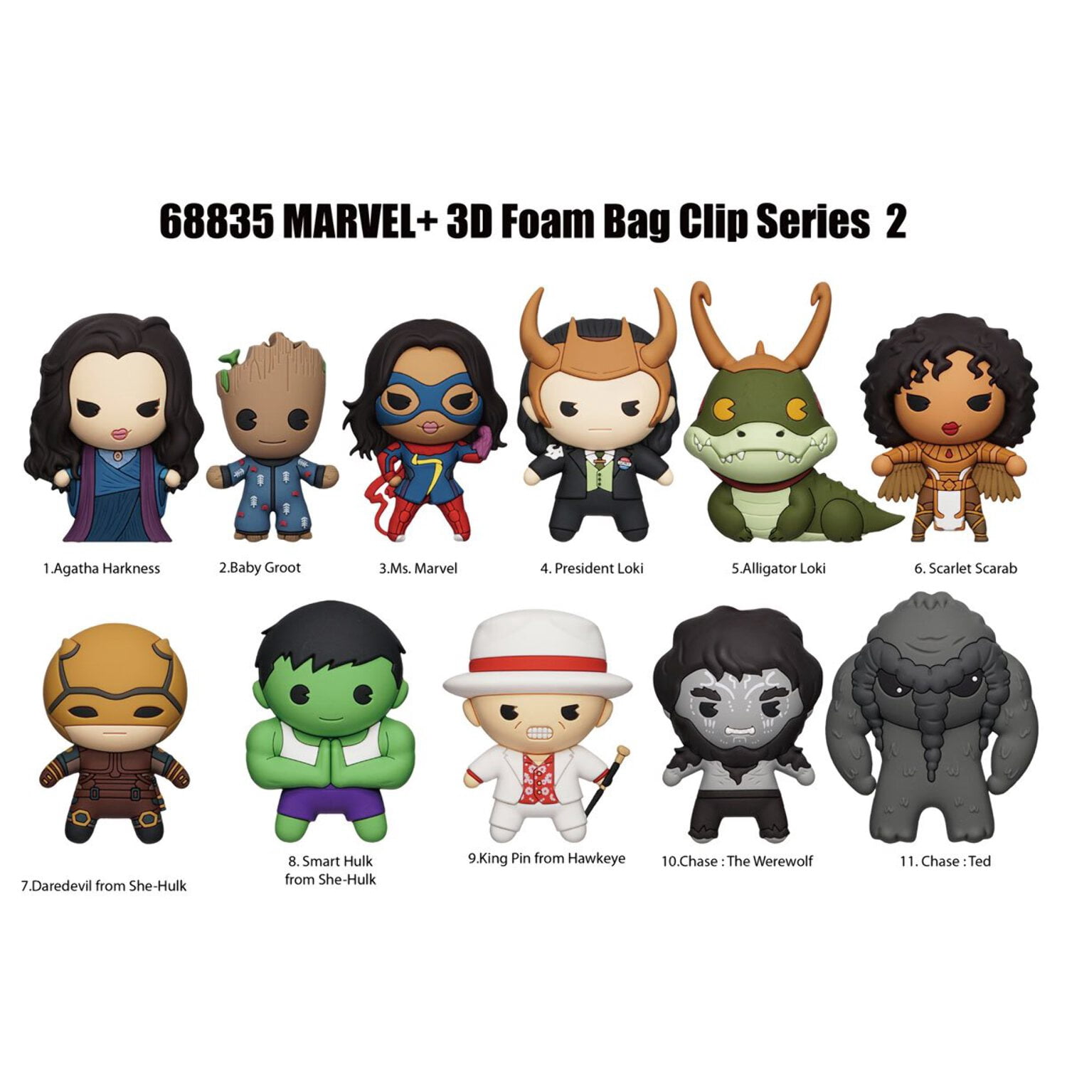 Marvel Avengers Infinity Saga 3D Foam Bag Clip – Blind Bag Mystery Collectible, Officially Licensed