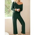 thumbnail image 4 of DOKOTOO Two Piece Lounge Sets for Woman Fall Loungewear Outfits Ribbed Knit Outfits Classis Sleepwear Green L(US12-14), 4 of 10