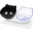 thumbnail image 1 of Cuencos dobles para perros y gatos, cuencos elevados para agua y comida para gatos con soporte elevado, cuenco elevado inclinado de 15° para gatos y perros pequeños (blanco), 1 of 7