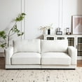 thumbnail image 2 of Modern Sofa Couches for Living Room,Mid-Century Upholstered Sofa Furniture with Sturdy Wooden Legs for Living Room,Bedroom,White, 2 of 7