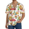 thumbnail image 7 of Lsque Fall harvest truck pumpkin print Men's Cuban Collar Short Sleeve Shirt Summer Beachwear Casual Button Down Fashionable Vacation Leisure Shirt-Large, 7 of 7