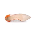 thumbnail image 5 of BLISSFUL STEP Women's Casual Shoes Pointy Toe Clear Rhinestone Ballet Flats Orange 8.5, 5 of 8