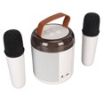 thumbnail image 4 of Altavoces de karaoke inalámbricos con luz RGB, altavoz Bluetooth 5.3 con 2 micrófonos inalámbricos, máquina de karaoke portátil para fiestas familiares, color blanco, 4 of 5