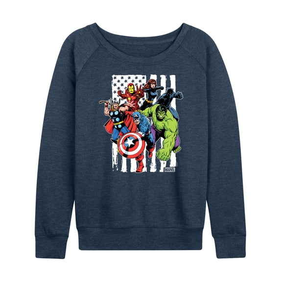 Marvel The Avengers - American Flag - Women's French Terry Pullover Sweatshirt