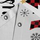 thumbnail image 2 of Cortina de ducha navideña blanca de 180 x 180 cm, árboles de Navidad, chimenea, fondo de ladrillo, impermeable, cortina de baño, 2 of 5