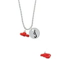 thumbnail image 2 of Delight Jewelry Resin Puffy Red Lobster Silvertone Script Initial Disc - J - Charm Necklace, 20"+3", 2 of 4