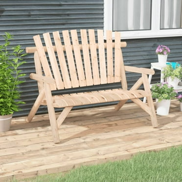 Outsunny Outdoor Durable Wood Bench - Brown - Walmart.com