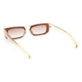 thumbnail image 4 of Modish Fashionable Narrow Rectangle 2-tone Plastic Sunglasses Brown Beige - Brown Pink, 4 of 4