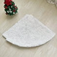 thumbnail image 5 of Christmas Tree Skirt for Xmas Tree Holiday Party Decorations White Plush Silver Sequin Snowflake, 5 of 5