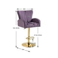 thumbnail image 5 of JINS&VICO Velvet Accent Chair,Modern Button Tufted Wingback Chair Vanity Chair with Arms,Upholstered Tall Back Desk Chair with Solid Wood Legs,Dining Chair for Living Room Bedroom Waiting Room,Purple, 5 of 7