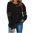 thumbnail image 2 of HOMBOM Casual Sweatshirt for Women Black Pullover Cute Crew Neck Graphic Christmas Womens Tops Long Sleeve, 2 of 4