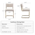 thumbnail image 6 of Beige Modern Dining Chairs Set of 4, Corduroy Fabric Upholstered Kitchen & Dining Room Chairs Set of 4, Kitchen Table Chairs Set of 4, Sillas de Comedor, Gold Metal Frame (Beige, 4 Pcs), 6 of 11