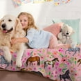 thumbnail image 5 of Horse Blanket Super Soft Sherpa Fleece Blanket, Horse Blanket Gift for Girls Horse Lovers, Cozy Breathable Fleece Blanket Horses Pink Fluffy Blanket Decor Sofa Bed Couch (Flower Horse, 60x50), 5 of 5