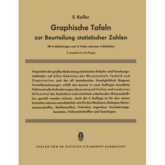 Graphische Tafeln Zur Beurteilung Statistischer Zahlen, (Paperback)
