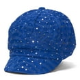 thumbnail image 2 of Top Headwear Women's Glitter Sequin Trim Newsboy Style Relaxed Fit Hat Cap - Royal, 2 of 3