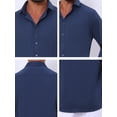 thumbnail image 7 of DARING DIVA Men's Point Collar Button Long Sleeve Business Shirts S Dark Blue, 7 of 7