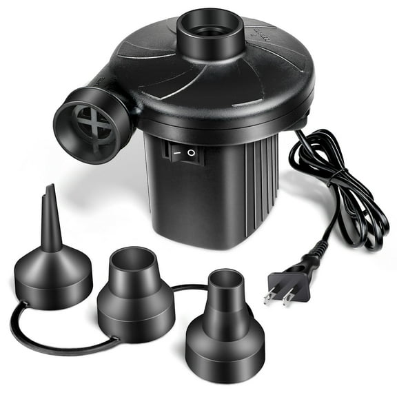 EJAEE 130W Electric Air Pump with 3 Nozzles– Fast Inflation for Small Airtight Inflatables
