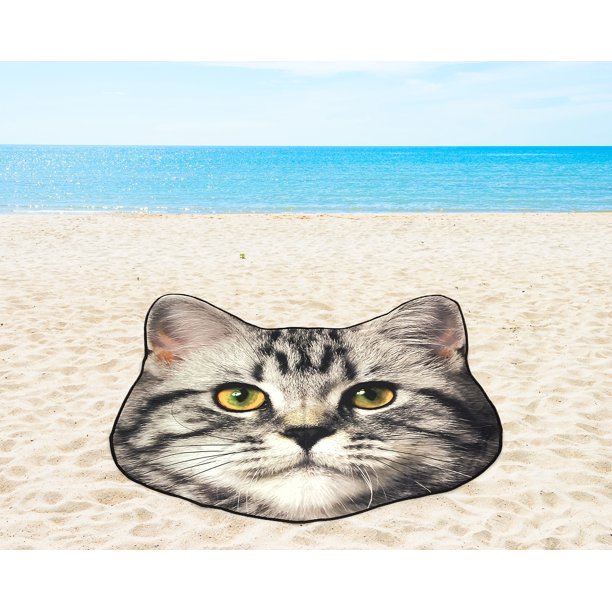 Mainstays Shaped Cat Beach Towel, 1 Each