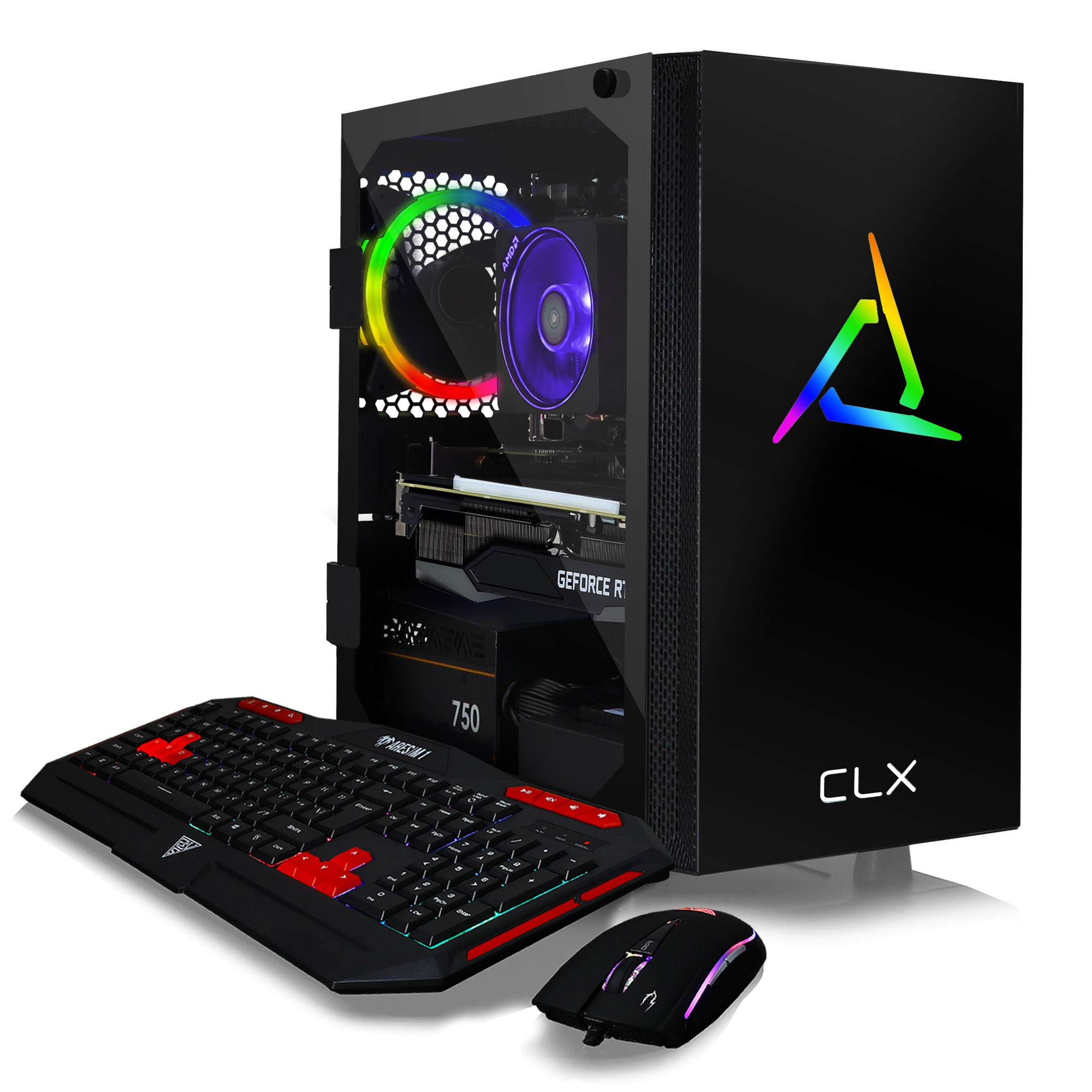 CLX SET Gaming Desktop - AMD Ryzen 5 3600 3.6GHz 6-Core Processor, 16GB DDR4 Memory, GeForce RTX 3070 8GB GDDR6 Graphics, 480GB SSD, 2TB HDD, WiFi, Windows 10 Home 64-bit
