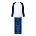 thumbnail image 5 of Burkashear Family Matching Christmas Pajamas, Letter Print Long-Sleeved Round Neck Tops + Plaid Trousers Sleepwear Outfits, 5 of 10