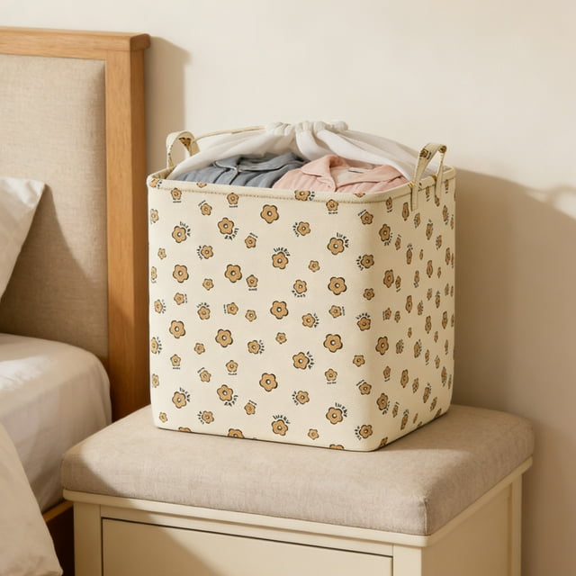 Fwttom Clothes and Miscellaneous Storage Bag Drawstring Style Storage Basket Home Clothes Sorting and Packing Bag Moving Bag