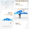 thumbnail image 4 of EAGLE PEAK 10x10 Slant Leg Pop Up Canopy Tent Easy One Person Setup Instant Outdoor Beach Canopy Folding Portable Sports Shelter 10x10 Base 8x8 Top(Blue Abstract), 4 of 9