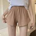 thumbnail image 2 of Asxite Womens Pajamas Solid Textured Drawstring High Waist Shorts Thin Loose Home Sleep, 2 of 5