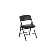 thumbnail image 4 of Flash Furniture Curved Triple Braced Vinyl Armless Folding Chair Black 12/Pack 12HAMC309AVBK, 4 of 5