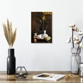 thumbnail image 2 of Elephant Stock Carved Wooden Buddha Wall Art - Vertical Canvas Wall Art - Living Room Wall Decor - Wellness Canvas - Brown And Gold Decor - 8" x 12", 2 of 8