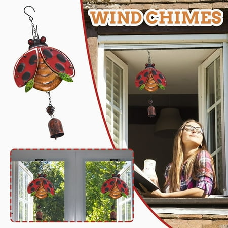 

Tiitstoy Metal Bee Wind Chimes Metal Crafts Painted Decorative Creative Bell Pendants
