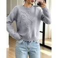 thumbnail image 3 of Fall Sweaters for Women Winter Floral Knit Sweater 3D Flower Oversized Pullover Sweaters Shermie, 3 of 8