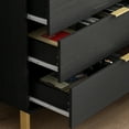 thumbnail image 5 of KULAGAGA 3-Drawer Bedroom Chest, Bedsides End Table Organizer with Gold Metal Legs for Living Room, Black, 5 of 9
