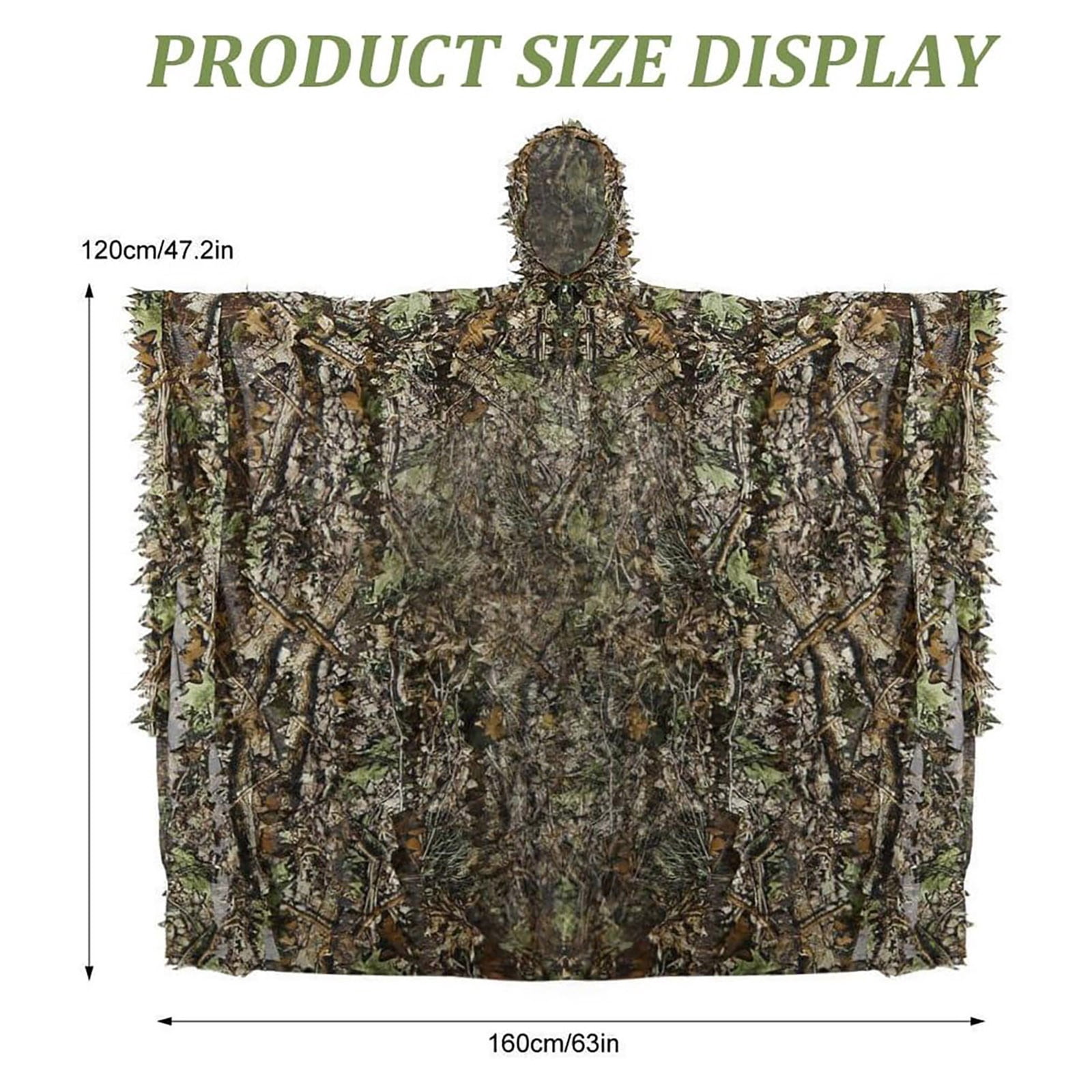 Goowood Tactical 3D Thermal Camouflage Cloak Ghillie Suit with infrared ir blocking and quick drying leafy design for hunting and outdoors