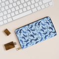 thumbnail image 6 of Leather Thin Slim Wallets for Women Men - Exotic Cute Gecko Lizard Blue Clutch Card Wallet for Women Men with Zipper, 6 of 7
