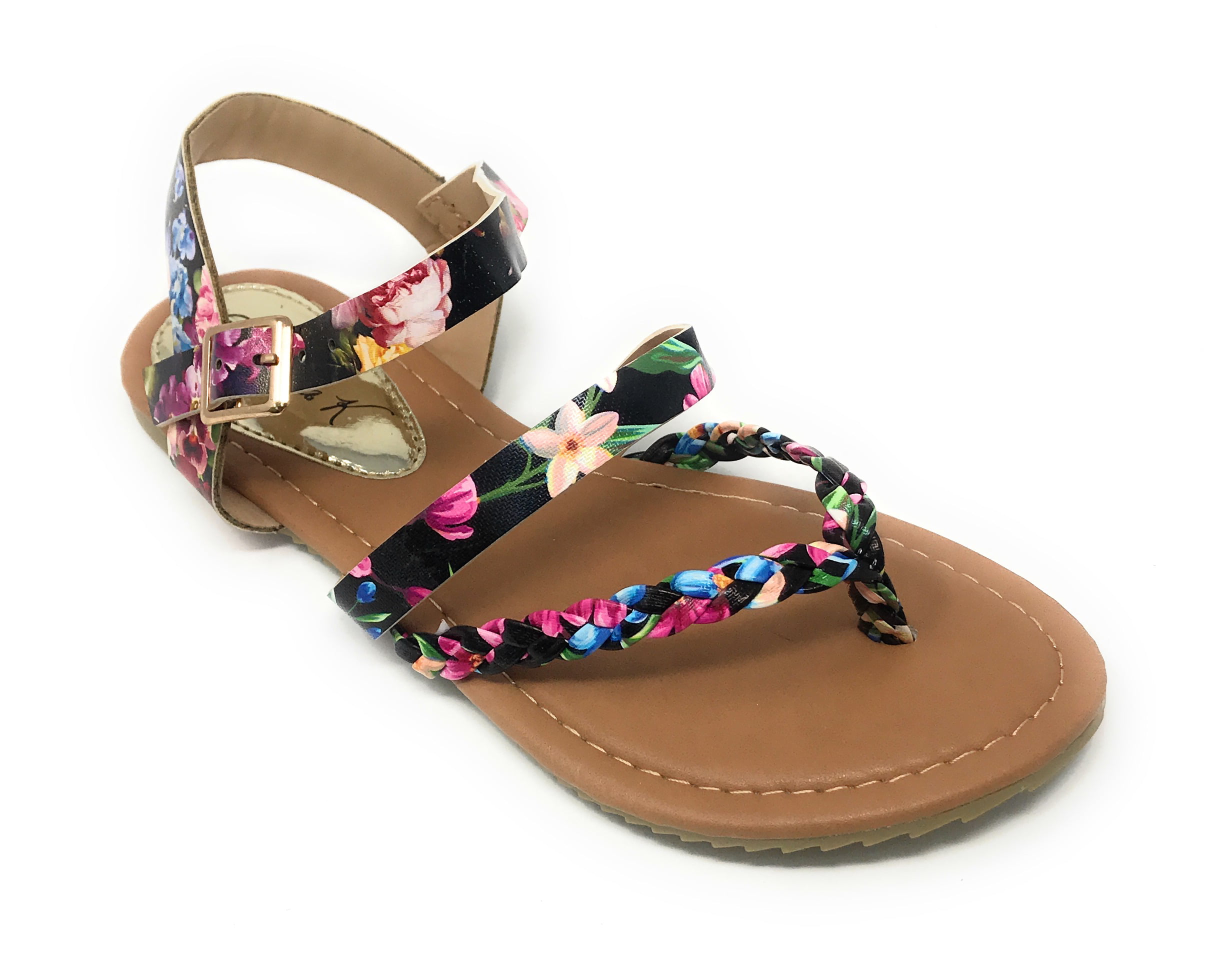 Victoria K Womens braided  T-strap Sandals   4 colors comfortable