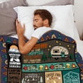 thumbnail image 6 of HELLOYOUNG Heavyweight Flannel Fleece Camping Blanket - All-Season Warm Throw with Campfire Tent RV Designs, Soft Plush for Home Outdoor Use, Cozy Gift for Men Women Backpackers, 6 of 7