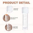 thumbnail image 3 of Uxcell 100 Pcs Plastic Vials, 2ml Cryogenic Vials Small Sample Test Tubes Centrifuge Tubes Frozen Container Storage Box with Screw Cap for Low Temperature Storage Laboratory, White, 3 of 6