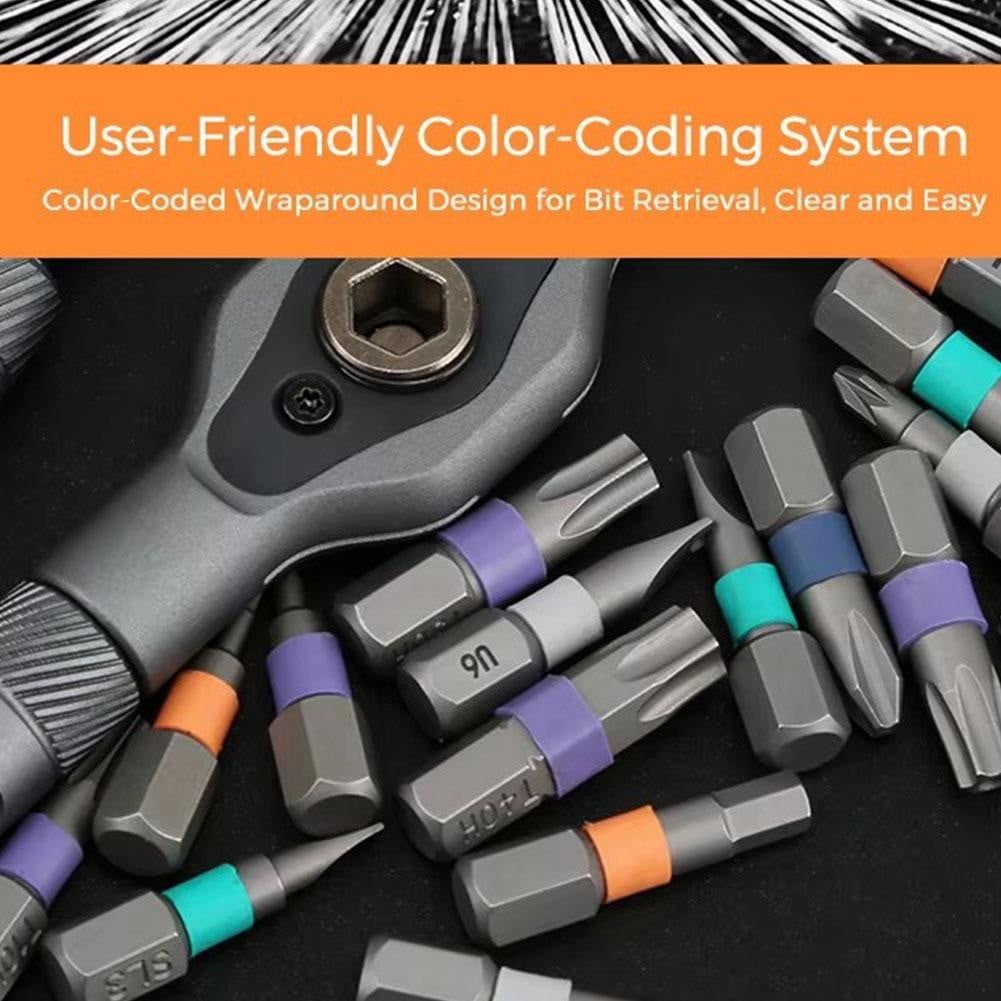 Upgraded 32-in-1 Magnetic Screwdriver Set With Detachable T-Handle Ratchet N