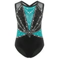 thumbnail image 2 of Kaerm Kids Girls Gymnastics Leotards Bodysuits Glittery Rhinestones Crisscross Back Sleeveless Jumpsuits Green 8, 2 of 4
