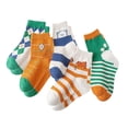 thumbnail image 1 of 5 pares de calcetines para niños con bonito patrón de oso, calcetines de algodón respetuosos con la piel para niños y niñas para otoño invierno XL (de 9 a 12 años), 1 of 5